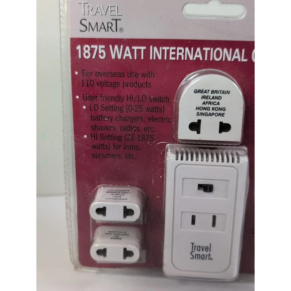 Travel Smart  International Converter Set 1875 Watt 6 pc Set For Overseas Travel